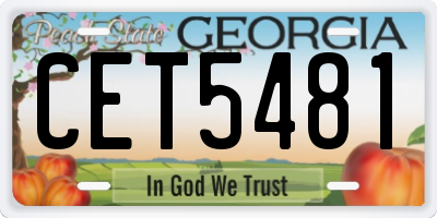 GA license plate CET5481