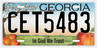 GA license plate CET5483