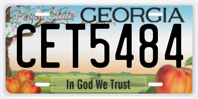 GA license plate CET5484