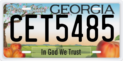 GA license plate CET5485