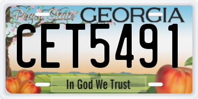 GA license plate CET5491