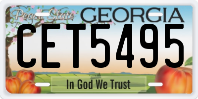GA license plate CET5495