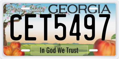 GA license plate CET5497
