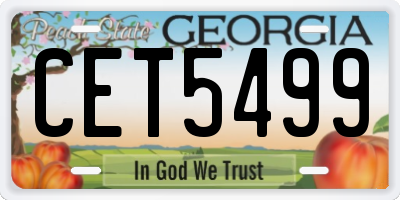 GA license plate CET5499