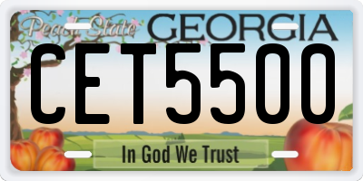 GA license plate CET5500