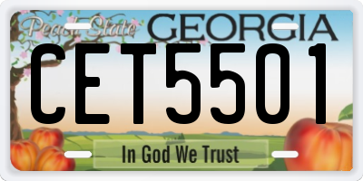 GA license plate CET5501