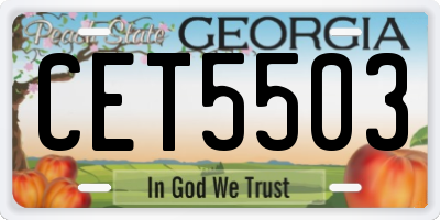 GA license plate CET5503