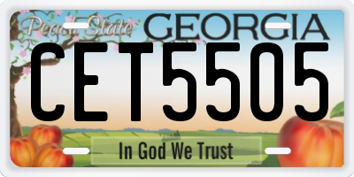 GA license plate CET5505