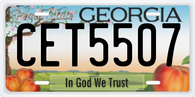 GA license plate CET5507