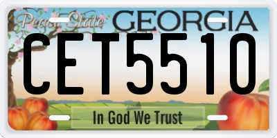 GA license plate CET5510