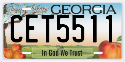 GA license plate CET5511