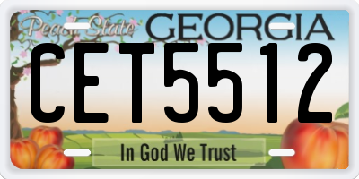 GA license plate CET5512