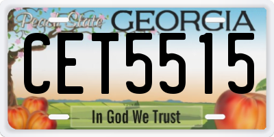 GA license plate CET5515