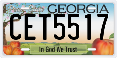 GA license plate CET5517