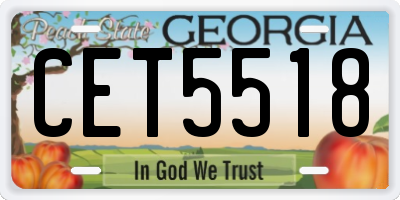 GA license plate CET5518