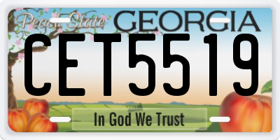 GA license plate CET5519