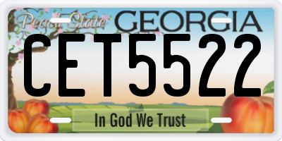 GA license plate CET5522