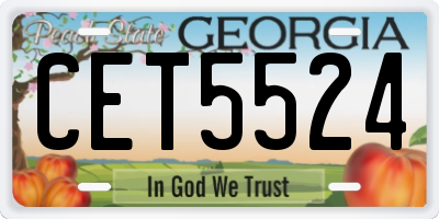 GA license plate CET5524