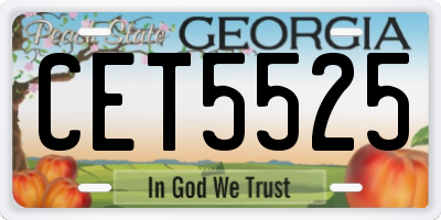 GA license plate CET5525