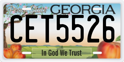 GA license plate CET5526