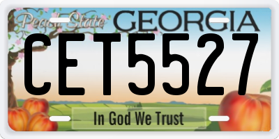 GA license plate CET5527