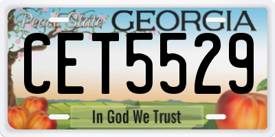GA license plate CET5529