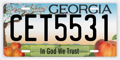 GA license plate CET5531