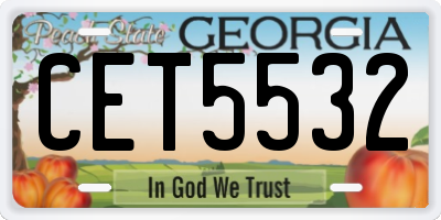 GA license plate CET5532