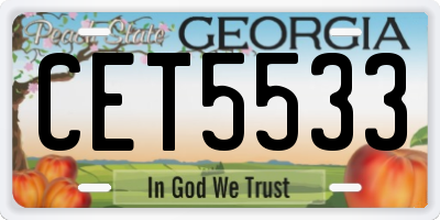 GA license plate CET5533