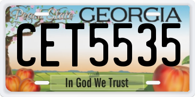 GA license plate CET5535
