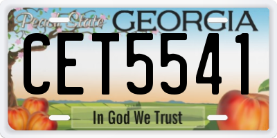 GA license plate CET5541