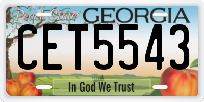 GA license plate CET5543