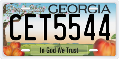 GA license plate CET5544