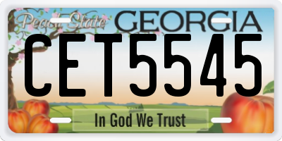 GA license plate CET5545