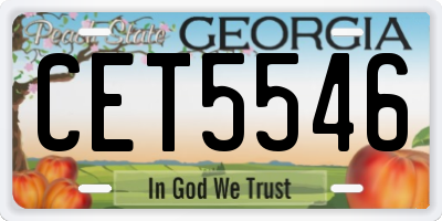 GA license plate CET5546