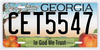 GA license plate CET5547