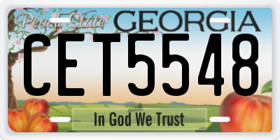 GA license plate CET5548