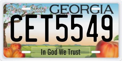 GA license plate CET5549