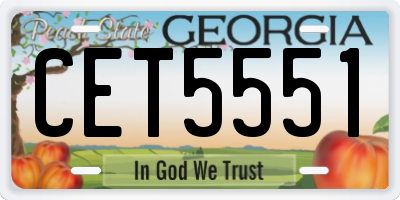 GA license plate CET5551