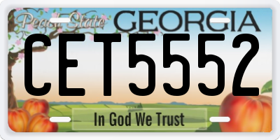 GA license plate CET5552