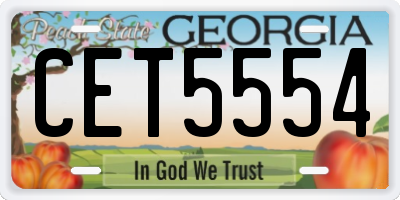 GA license plate CET5554