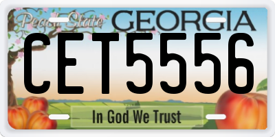 GA license plate CET5556