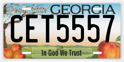 GA license plate CET5557