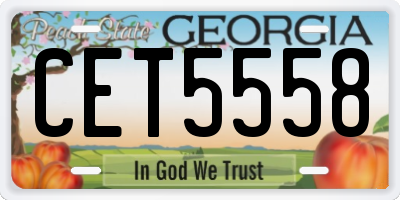GA license plate CET5558