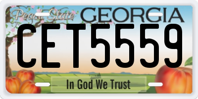 GA license plate CET5559