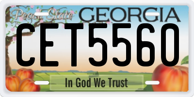GA license plate CET5560