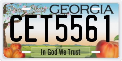 GA license plate CET5561