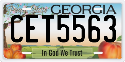 GA license plate CET5563