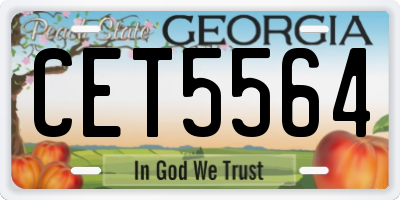 GA license plate CET5564