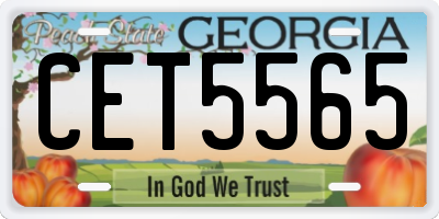 GA license plate CET5565